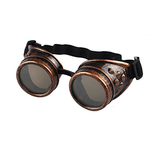 Malloom® Vintage Style Steampunk Goggles Welding Punk Glasses Cosplay (Red) steampunk buy now online