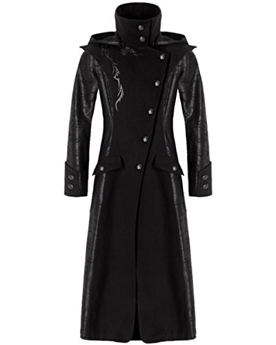 Punk Rave Black Dragon Mens Coat Long Jacket Gothic Steampunk Hooded Trench steampunk buy now online