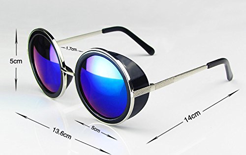 Bheema Unisex Vintage UV400 Sunglasses Steampunk Round Mirror Lens Glasses #05 steampunk buy now online
