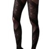 Gipsy Opaque Black Ladies Bondage Tights Block & Floral Pattern Gothic Steampunk. One Size 8-16 steampunk buy now online