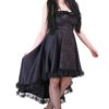 Steampunk Gothic Pink & Black Esme Asymmetrical Fishtail Waterfall Bustier Dress. Size 18 steampunk buy now online
