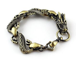 Steampunk Style Dragon Shape Alloy Gold Silver Bronze Chain Bracelet For Women From India (bronze) steampunk buy now online