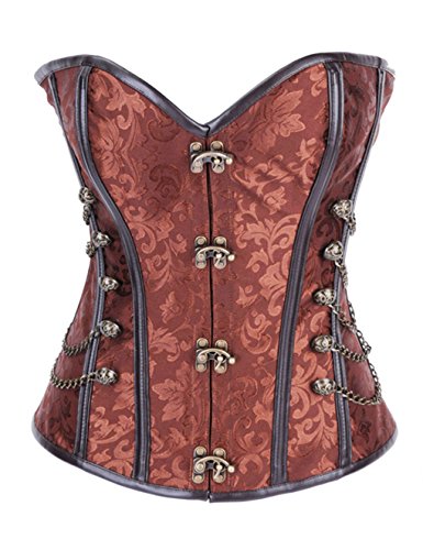 Stay 2837 Gothic Steampunk Lace Up Boned Corset Bustier Costume X-Large Brown steampunk buy now online