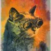 PAINTING ILLUSTRATION STEAMPUNK CAT MOJO DAWN FIELDING UK 30x40 cms ART POSTER PRINT PICTURE CC6588 steampunk buy now online