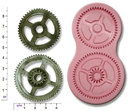 STEAMPUNK COGS & GEARS #2 Small Craft Sugarcraft Fimo Chocolate Silicone Rubber Mould Mold steampunk buy now online