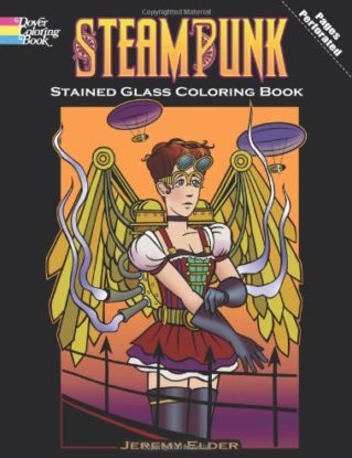 Steampunk: Stained Glass Coloring Book (Dover Stained Glass Coloring Book) steampunk buy now online