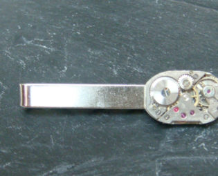 Tie Bar with 15 Jewel swiss Made Watch Movements ideal gift for a steampunk lover by OffTheCuff2010 steampunk buy now online