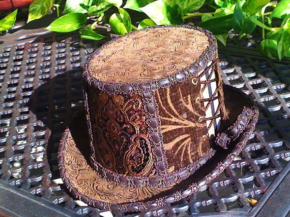 The Western Sideshow Steampunk Corset Top Hat by JenDeeDesigns steampunk buy now online