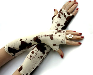 Military, camo, camouflage brown print fingerless gloves - Arm Warmers, Gothic, victorian, steampunk, rock by WearMeUp steampunk buy now online