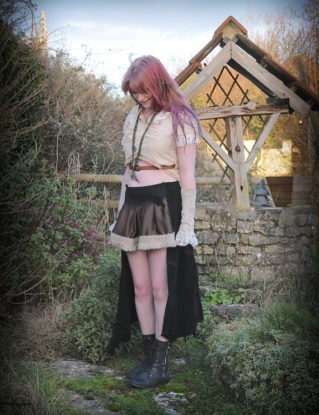 Black steampunk skirt gypsy pirate skirt. Steam punk clothing. High / low, short & long skirt Size medium by OshunCreations steampunk buy now online