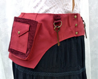 Plus size womens pocket belt - steampunk utility belt - canvas utility belt - burgundy hip pack fanny pack - Extra Large by bluemoonkatherine steampunk buy now online