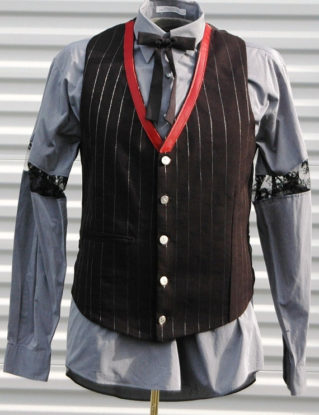 M Mens Steampunk Vest The Alchemist Red Black Silver by OLearStudios steampunk buy now online