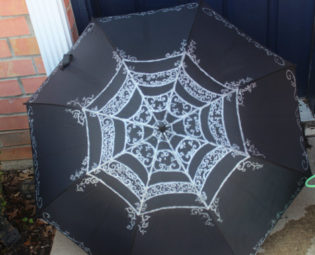 Made to Order Neo Victorian Style Goth Gothic Lacy Spider Web Stick Umbrella EGL Gothic Parasol Steampunk Clothing Jazz Funeral Goth Wedding by TenebraeSancta steampunk buy now online