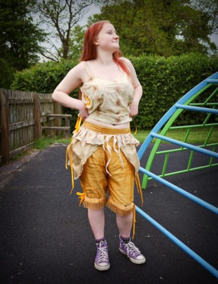 Cream & dusky gold silk bustle. Tie-on skirt. Circus, carnival or steampunk fairy costume. Festival clothing, Glastonbury, Burning Man by OshunCreations steampunk buy now online