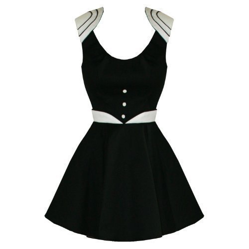 Hearts and Roses London Black 50s 60s Skater Retro Mod Mini Party Prom Dress steampunk buy now online