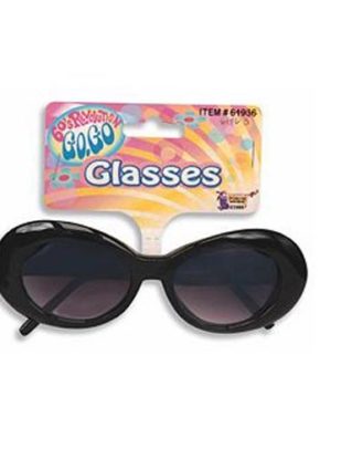 Mod Go Go Tinted Costume Glasses Adult: Black steampunk buy now online