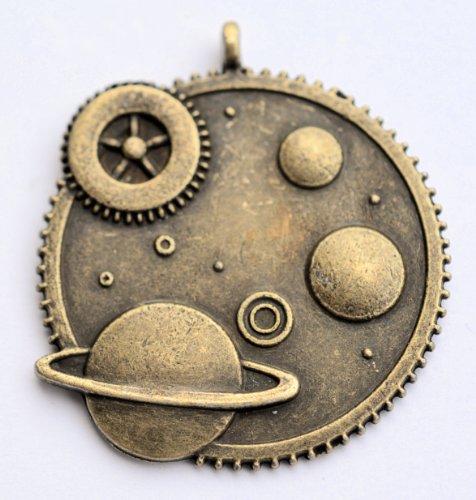 **OFFER**2 x Steampunk Planet Pendants/charms-Attachment rings included-by AC.Crafts steampunk buy now online