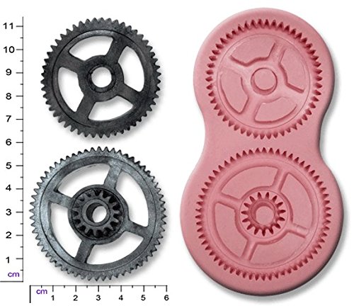 STEAMPUNK COGS & GEARS #2 Large Craft Sugarcraft Fimo Chocolate Silicone Rubber Mould Mold steampunk buy now online