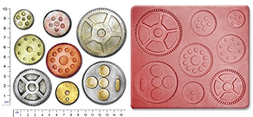 STEAMPUNK COGS & GEARS #2 Craft Sugarcraft Fimo Silicone Rubber Mould Mold steampunk buy now online