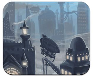 Steampunk City - Steam Airship Dirigible Zeppelin Mouse Pad Mousepad steampunk buy now online