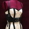 Selena Black Leather Underbust Harness Belt Steampunk Corset Lace Belt Victorian Edwardian Burning Man by AudraJean steampunk buy now online