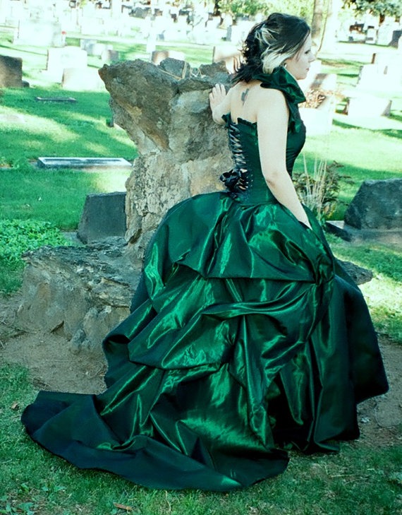 Bustle Skirt "Emerald Isle"-Gothic skirt-Steampunk Skirt-Bridal Skirt-Corset Skirt-Plus size-Custom made by thesecretboutique steampunk buy now online