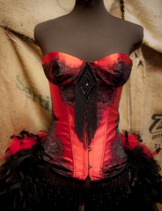 PHOENIX Burlesque Costume Corset Black Victorian lace Steampunk dress by olgaitaly steampunk buy now online