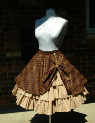 Custom Steampunk Ruffle skirt with drawstring bustle by crescentwench steampunk buy now online