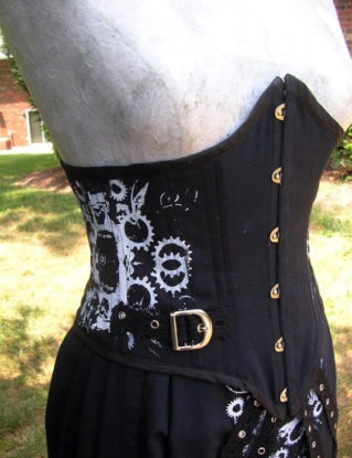 Custom Gears Underbust Corset by crescentwench steampunk buy now online