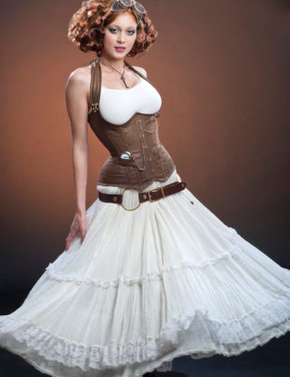 Meschantes Steampunk Distressed Vegan Leather Weskit Corset - Your Size by MeschantesCorsetry steampunk buy now online