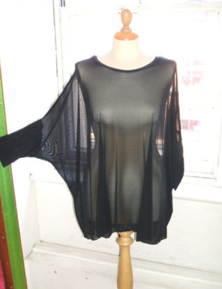 Baylis & Knight Long Batwing SHEER Oversized RELAXED Top Tshirt Steam Punk Goth Rock 80's Layering by BaylisandKnight steampunk buy now online