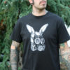 Gas Mask Rabbit Men's Black Organic Cotton Screen Printed T Shirt by SundialArtsApparel steampunk buy now online