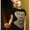 SALE - Black Victorian Corset Tshirt - Womens MEDIUM tee - Victorian Corset by Carouselink steampunk buy now online