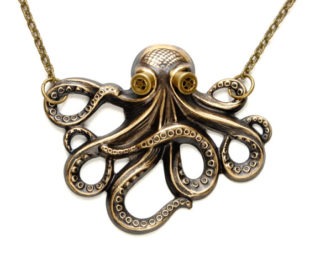 Nautical Necklace Octopus Necklace American Made Steam Punk Kraken Cthulhu Steampunk Goggles Steampunk Jewelry By Victorian Curiosities by VictorianCuriosities steampunk buy now online