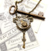 KEY Steampunk Necklace, Vintage Watch Necklace with Skeleton Key Rose in Antique Brass Steam Punk SteamPunk Jewelry by VictorianCuriosities. by VictorianCuriosities steampunk buy now online