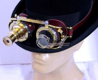 Steampunk Goggles Goth Theatrical Industrial Brass Telescopic Telescope Cosplay LARP BROWN by steampunkdesign steampunk buy now online