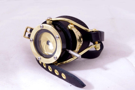Steampunk Goggle IRIS APERTURE Monocle Victorian Theatrical Goth Industrial Brass LARP All Black by steampunkdesign steampunk buy now online