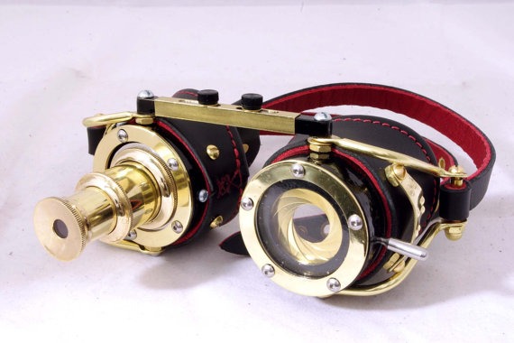 Steampunk goggle IRIS APERTURE and Telescopic Telescope Brass LARP Black by steampunkdesign steampunk buy now online