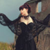 Gothic Victorian Vampire Elegant Burlesque Lolita black LACE CAPE with big hood by SophieAndHerStore steampunk buy now online