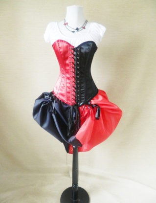 Red And Black Quinn/Queen Of Hearts corset-to fit 39-42" natural waist by AliceAndWillow steampunk buy now online
