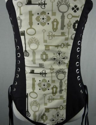 Skeleton Key Overbust Corset Bust 25-30 Waist 22-26 Hips 25-32 by CorsetsforGeeks steampunk buy now online