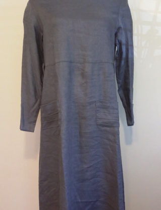 Vintage goth dress, grey frock, vintage grey dress, gray dress, linen dress, minimal dress, size S M by DaarkVintage steampunk buy now online