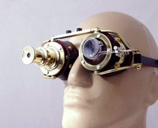 Steampunk Goggles Theatrical Goth Industrial Brass Cosplay LARP Telescopic Telescope BLK by steampunkdesign steampunk buy now online