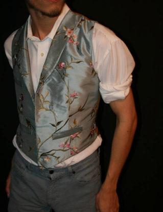 Victorian Silk Bird of Paradise Waistcoat by BrideGloom steampunk buy now online