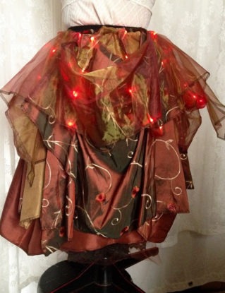 Rust red light up tutu bustle - Burning desert Man costume tutu bustle - steampunk bustle skirt with red LED lights - no size by bluemoonkatherine steampunk buy now online