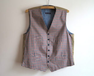 Red Blue Beige Plaid Mens Vest Formal Gentlemen's Edwardian Victorian Renaissance Steampunk Waistcoat Extra Large Size by VintageOffer steampunk buy now online