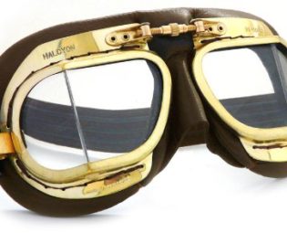 MK49 Antique Leather Motorcycle Goggle for Open Face Helmets - Brown steampunk buy now online