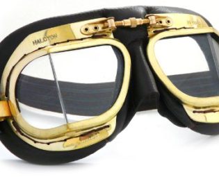 MK49 Antique Leather Motorcycle Goggle for Open Face Helmets - Black steampunk buy now online