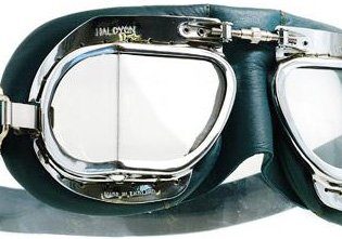 Halcyon MK49 Leather Motorcycle Goggle for Open Face Helmets - Racing Green steampunk buy now online