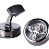 NuoYa005 Sale Price Gun Black Rotating Tourbillon Movement Mechanical Watch Cufflinks Cuff Links steampunk buy now online